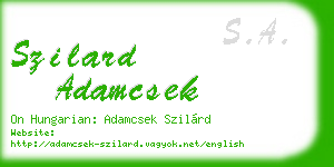 szilard adamcsek business card